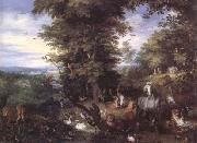 BRUEGHEL, Jan the Elder Adam and Eve in the Garden of Eden (mk25) oil painting on canvas